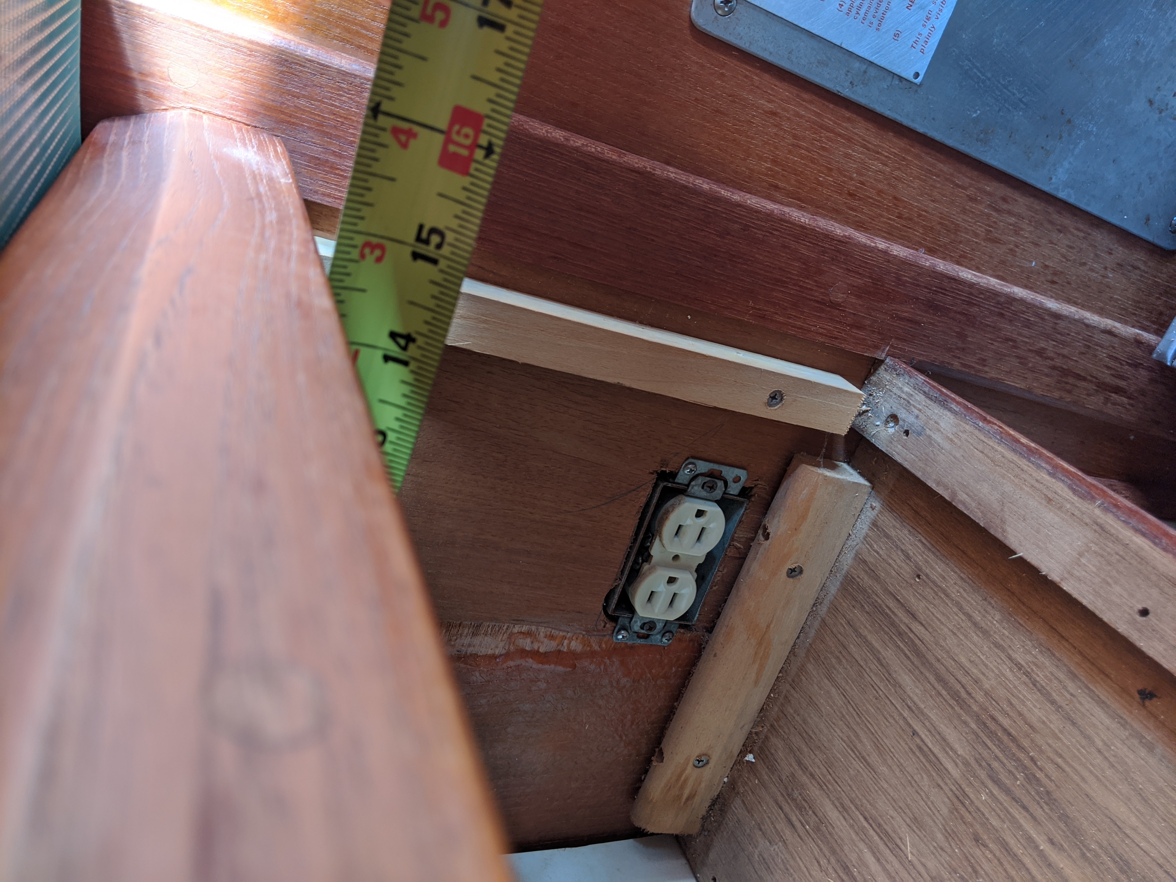 Cabinet depth on top