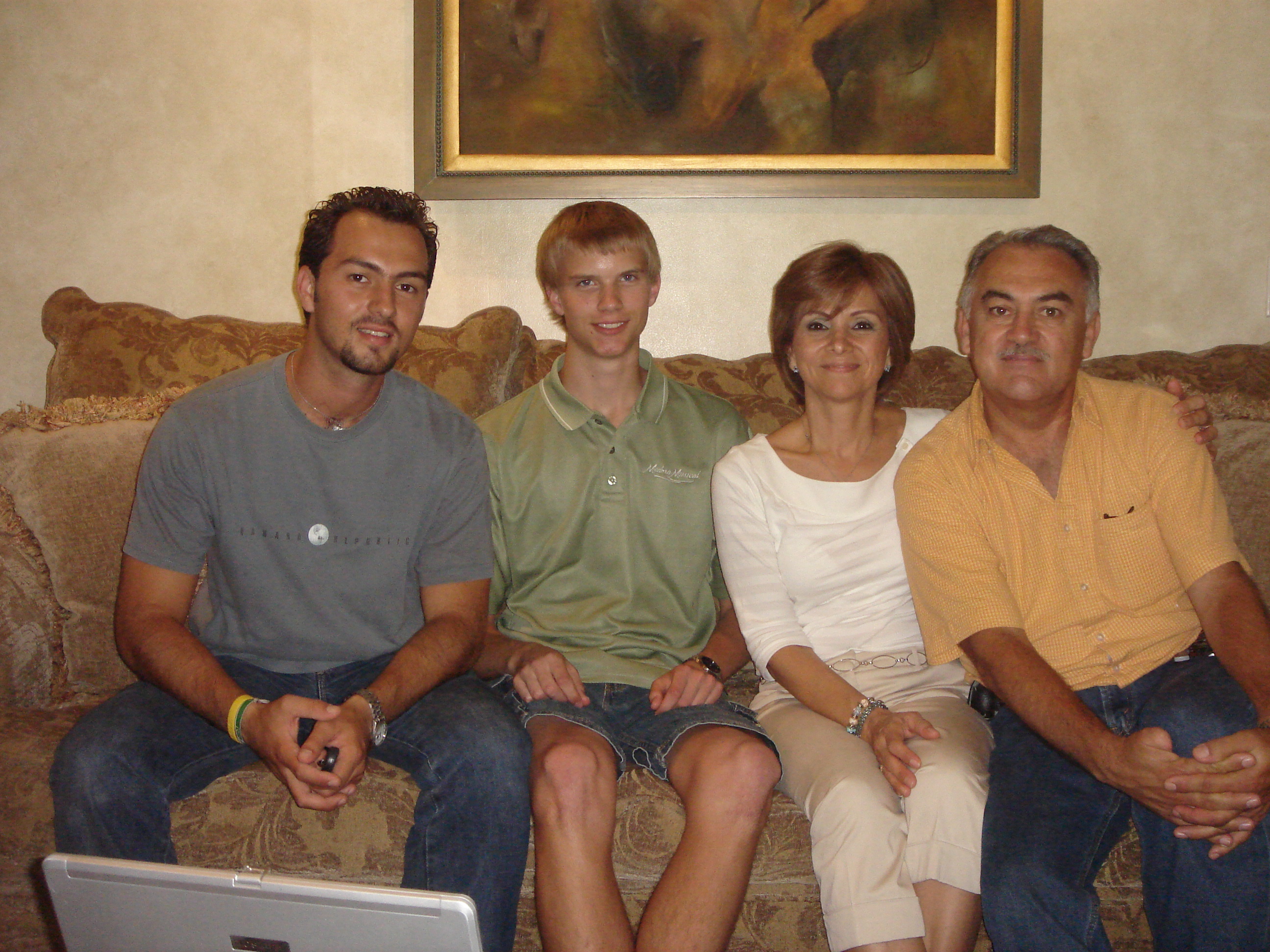 Four people on a couch