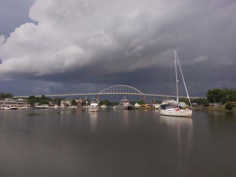 Thunderheads over the harbor of Chesapeake City