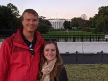 Aaron and Anna with the White House in the background
