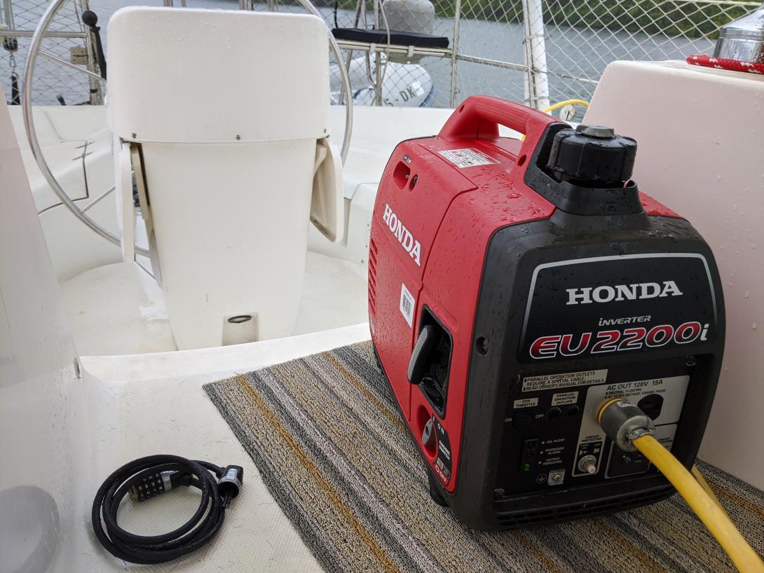 Honda EU2200i running in companionway